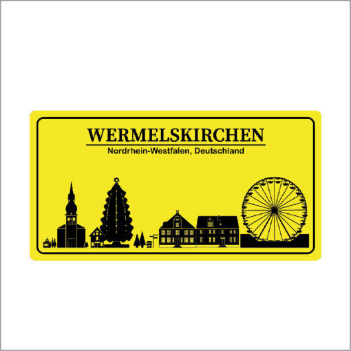 02196 Wermelskirchen Ortsschild T-Shirt -Black- – Bild 2