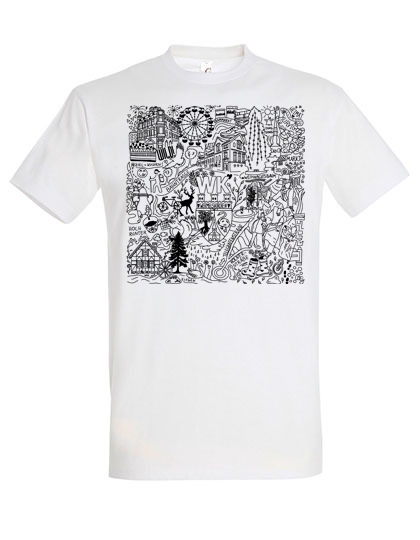 Wermelskirchen Wimmelbild T-Shirt -White- XXL PRINT