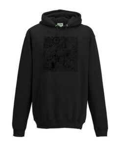 Wermelskirchen Wimmelbild Hoodie -Black on Black-